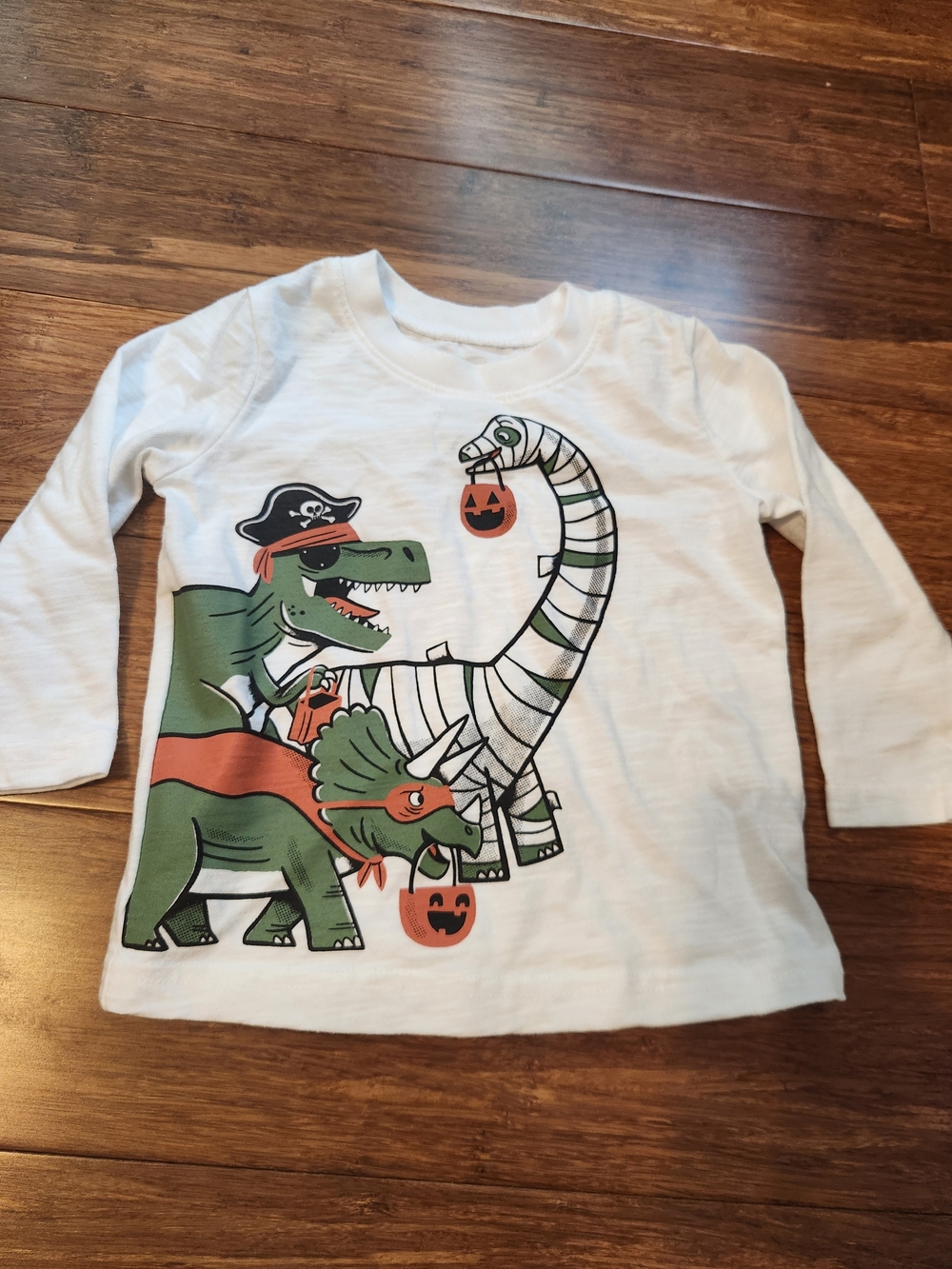 jumping beans Kid's Long Sleeve Halloween Dinosaur Tee Shirt Tshirt, 12 Months